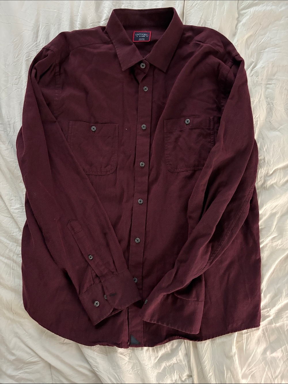 UNTUCKit Men's Burgundy Long-Sleeve Button-Down Shirt Size XL